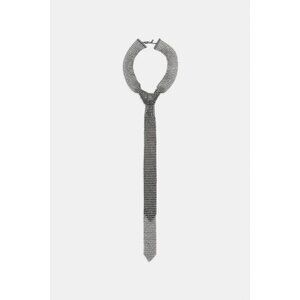 ZARA METALLIC TIE NECKLACE WITH RHINESTONES